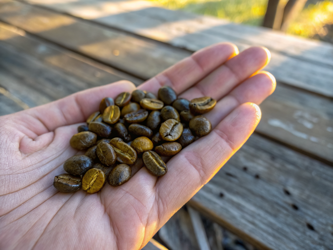 Hand-selecting premium coffee beans at origin